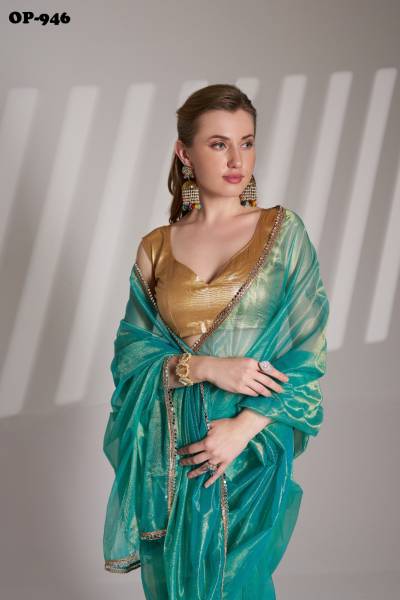 LAXMINAM OP-946 DESIGNER TWILL NET SAREE WHOLESALER IN INDIA